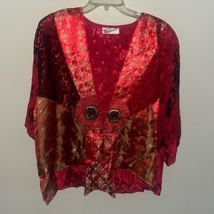 Vintage sterling styles, Asian inspired patchwork top